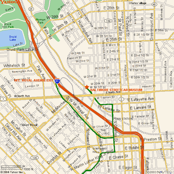 Baltimore Streetcar Museum Locator Page